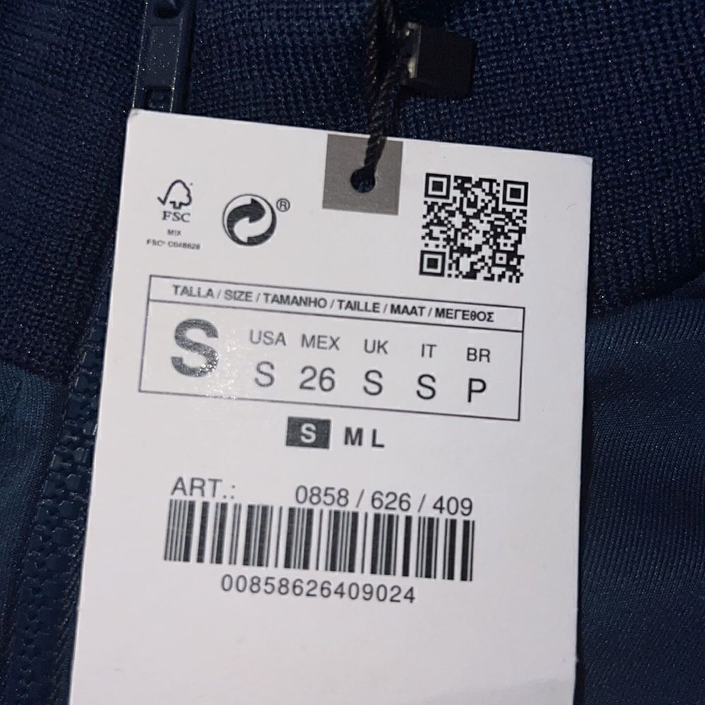 ZARA Blue Retro Track Jacket NWT Size S Zip Front Athleisure Sporty Jacket - Picture 7 of 8